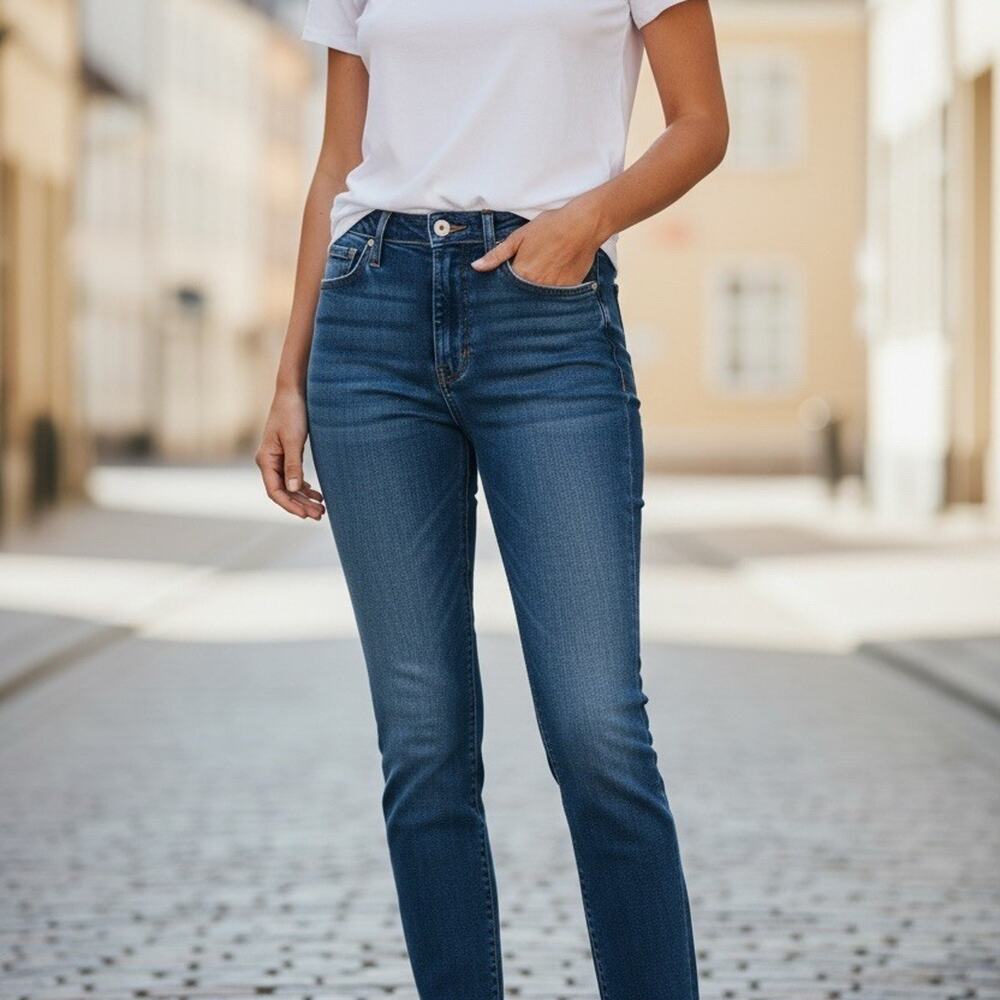 Madewell High-Rise Skinny Jeans Womens Size 25 Dark Wash Blue Denim 10 inch rise